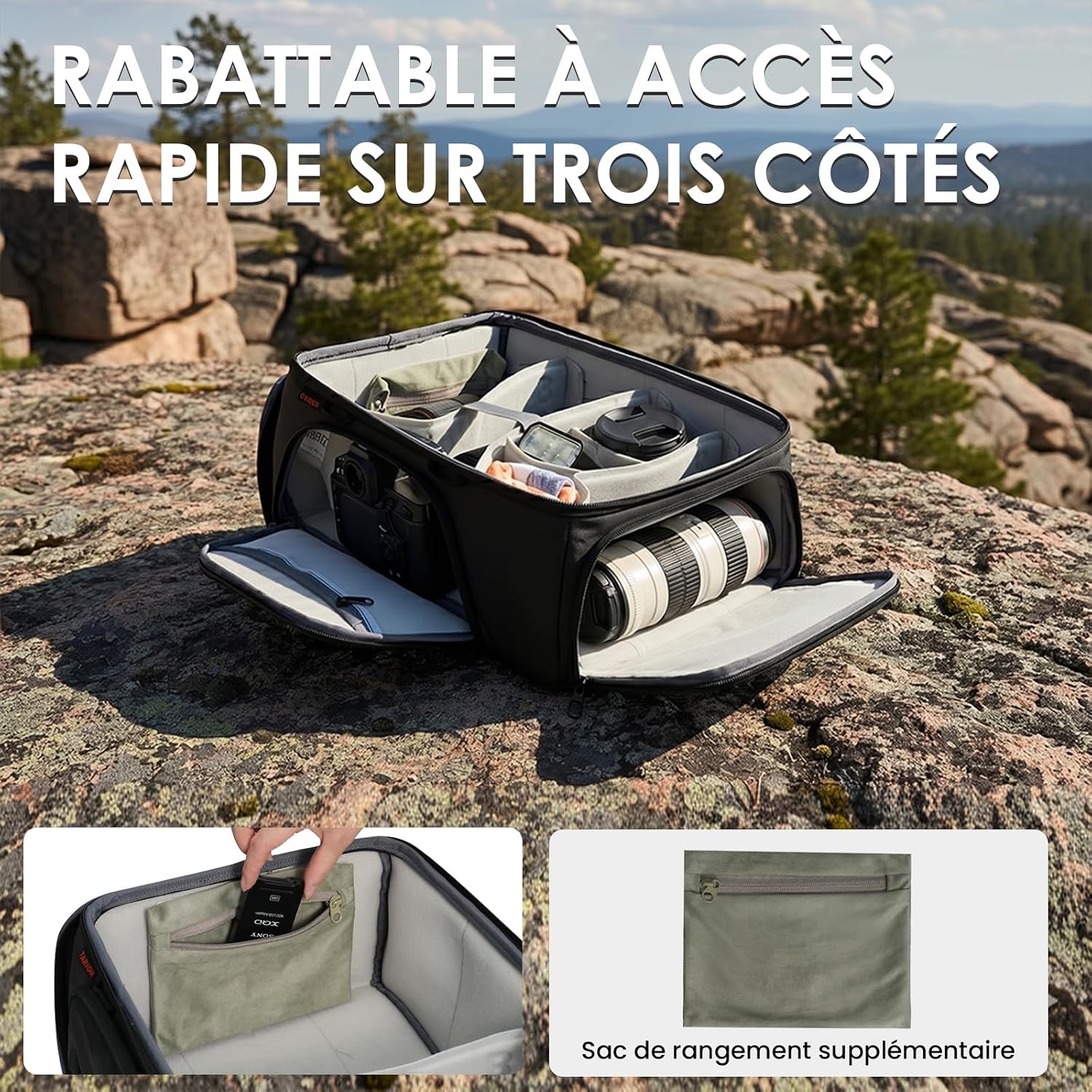 Detalle de TARION Insert pour Sac Appareil Photo – Design modulable, protection renforcée et utilisation 2 en 1