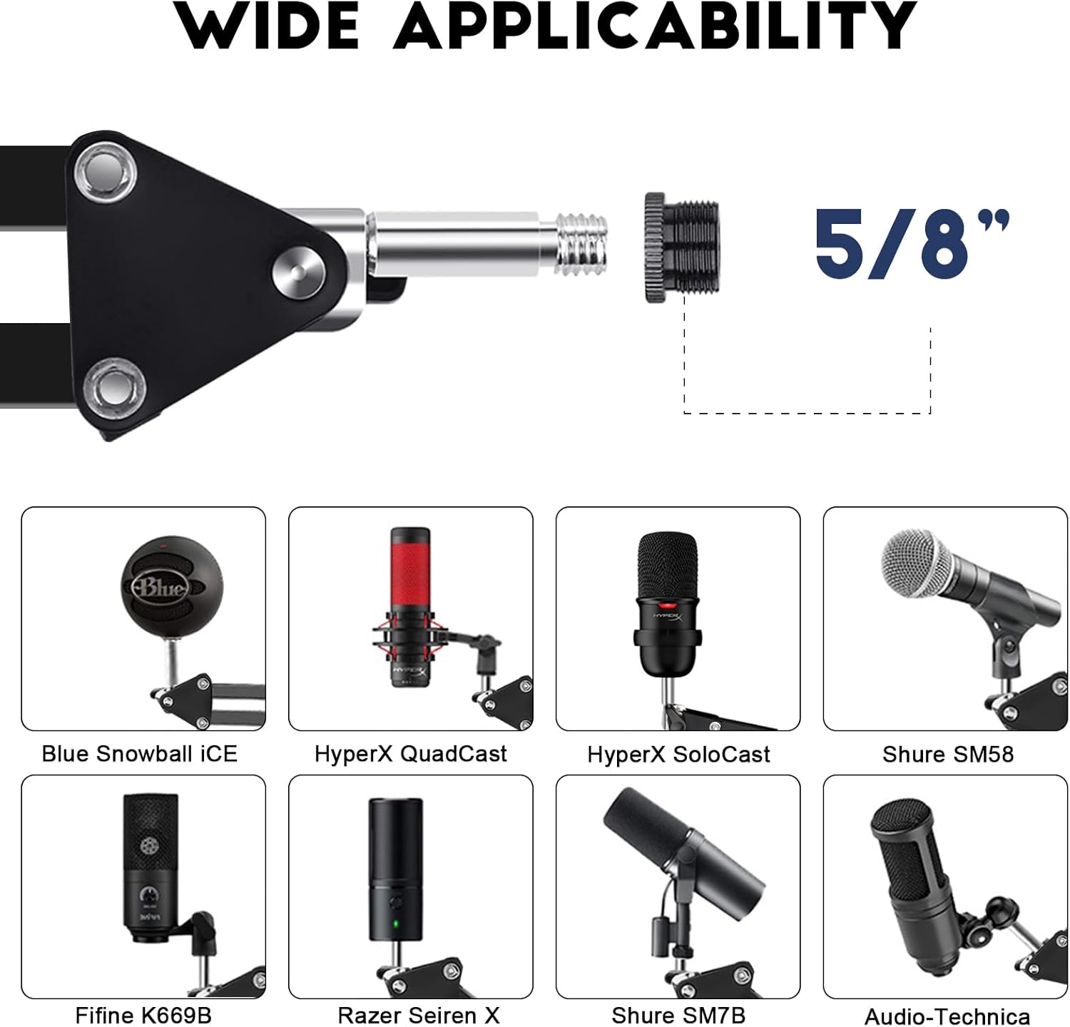 Detalle de Aokeo AK-35 desk microphone boom arm with scissor arm design (for Blue Yeti, Snowball, QuadCast, Wave and more)
