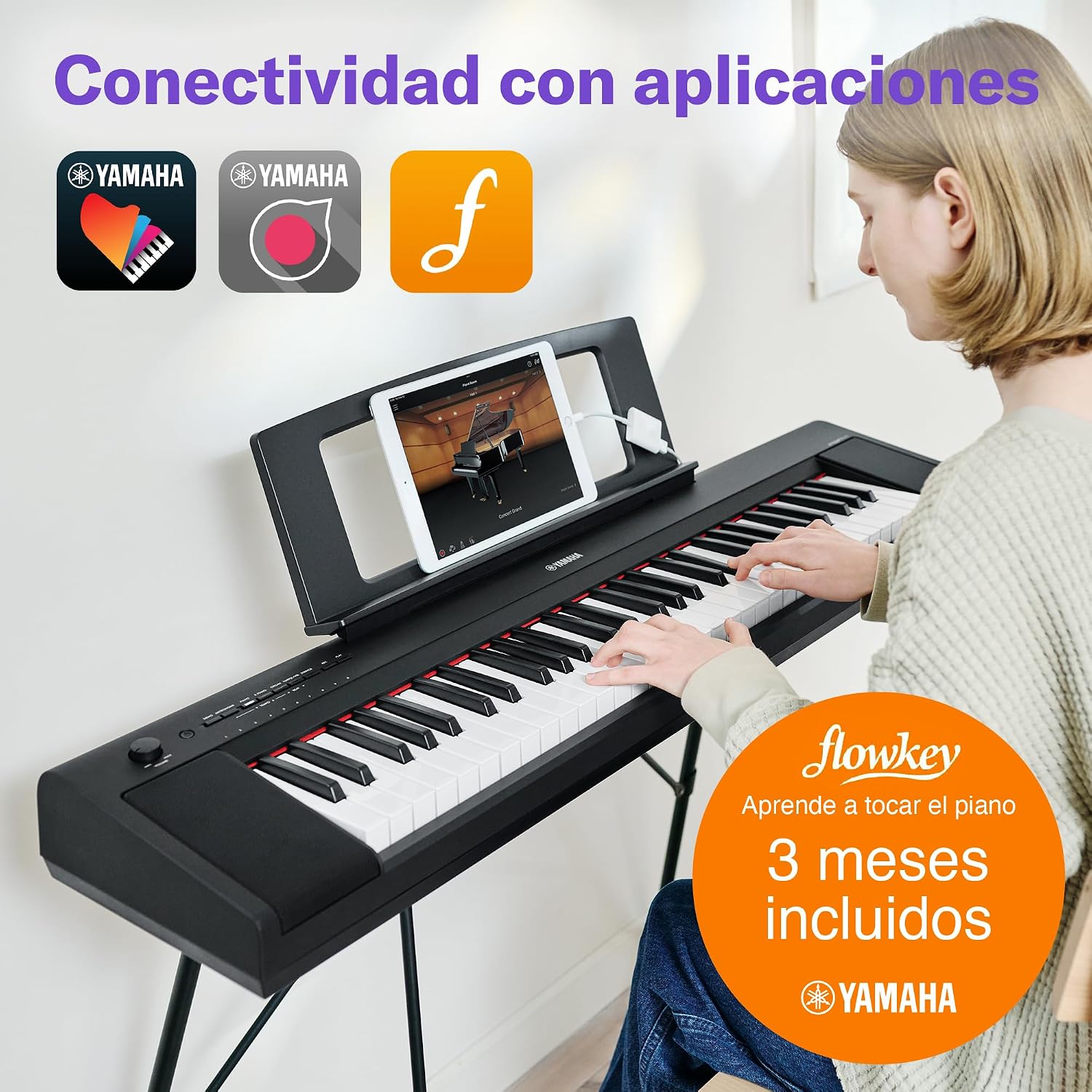 Detalle de YAMAHA Piaggero NP-15 Teclado Digital, Negro