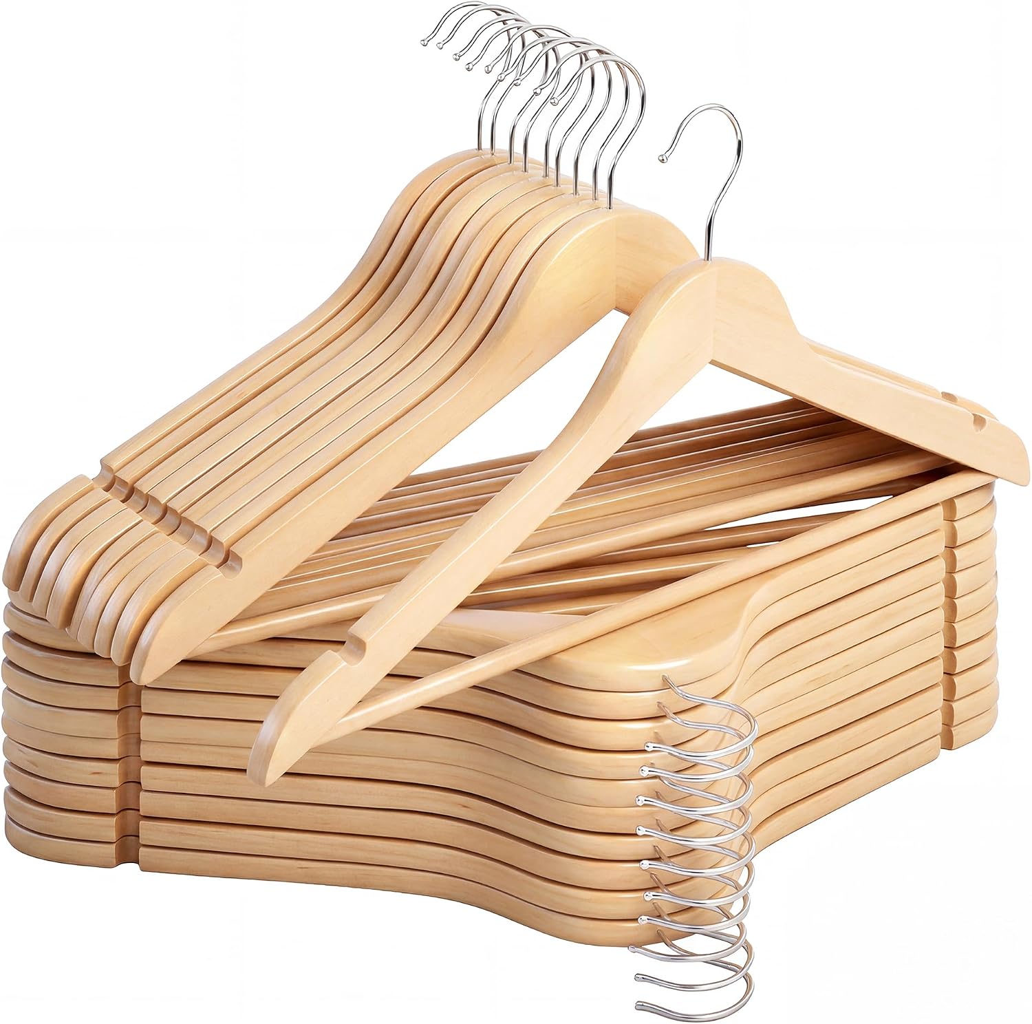Detalle de StorageWorks Wooden Coat Hangers, 20-Pack