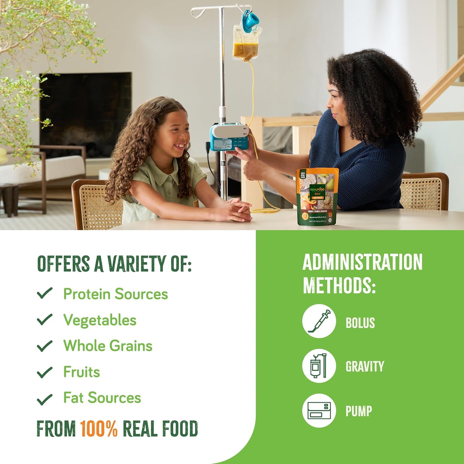Detalle 2 de REAL FOOD BLENDS Select 202464 Turkey, Pears & Pumpkin Tube Feeding Meal, 12 Pack