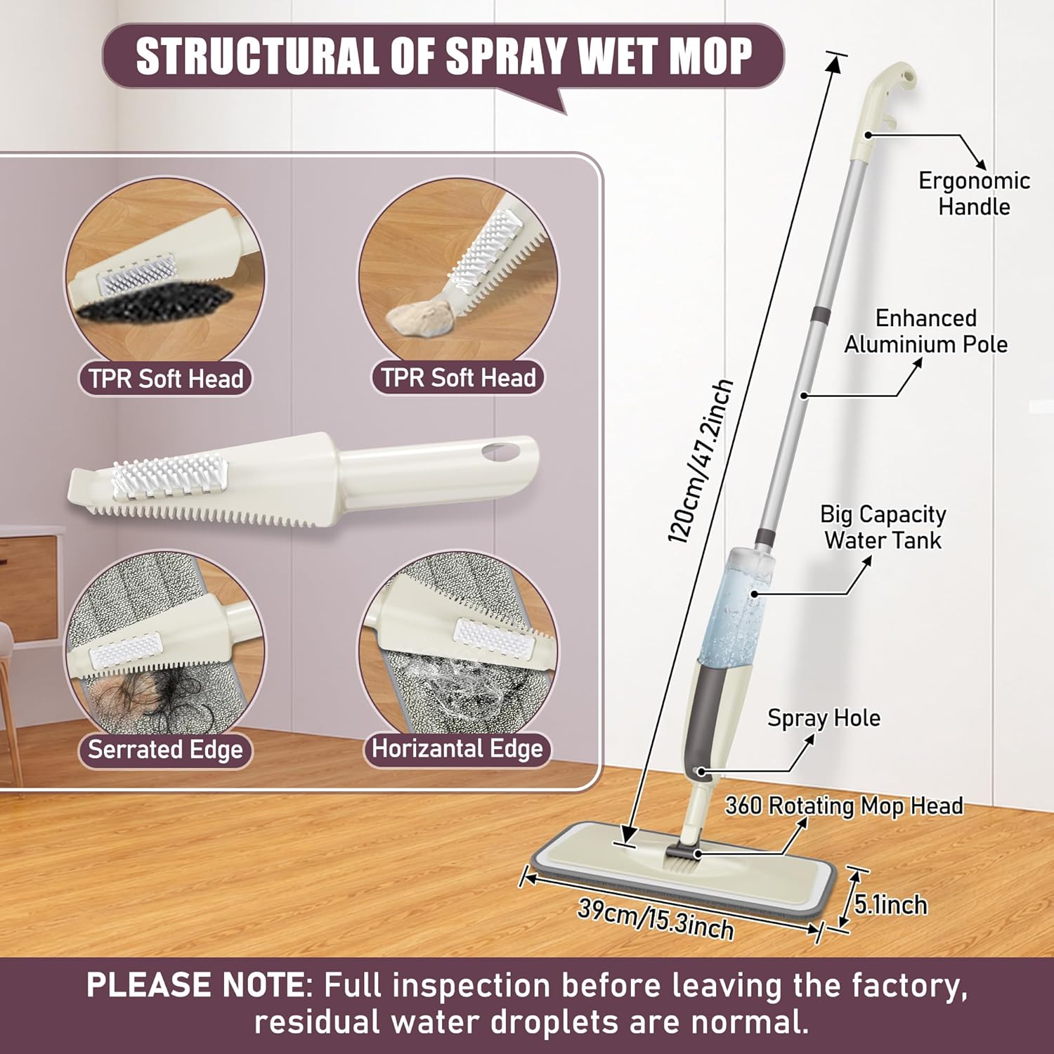 Thumbnail 3 de MEXERRIS Wet Mop with 3 Washable Pads — Spray Mop for Hardwood, Tile, Laminate & More