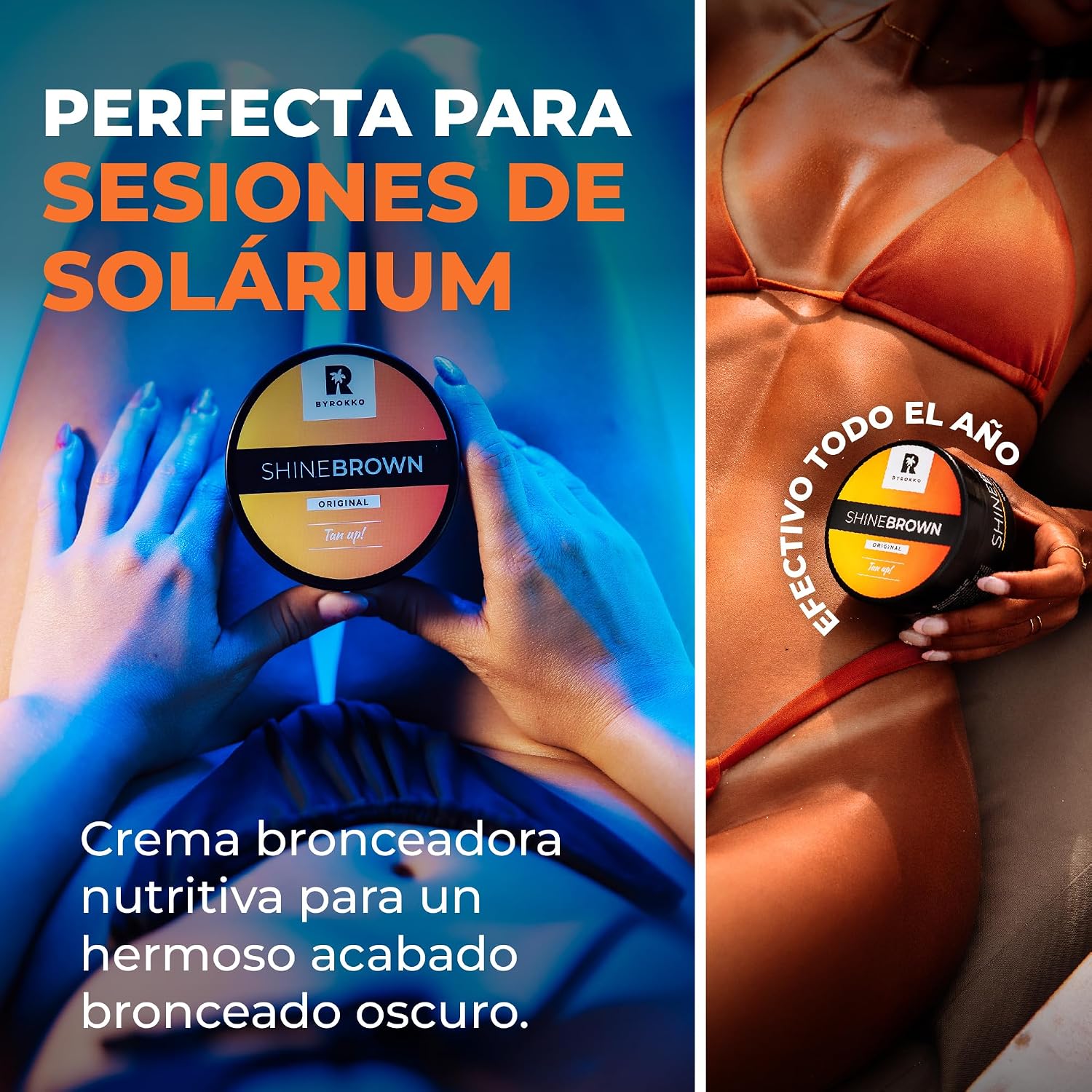 Detalle de Byrokko SHINE BROWN Tan up! – Crema bronceadora premium de 190 ml, con ingredientes 100% naturales