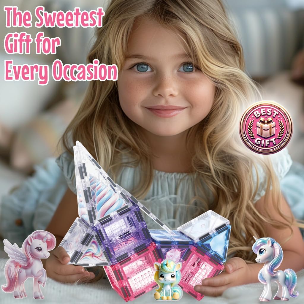 Thumbnail 3 de Little Pi Unicorn Magnetic Tiles 61