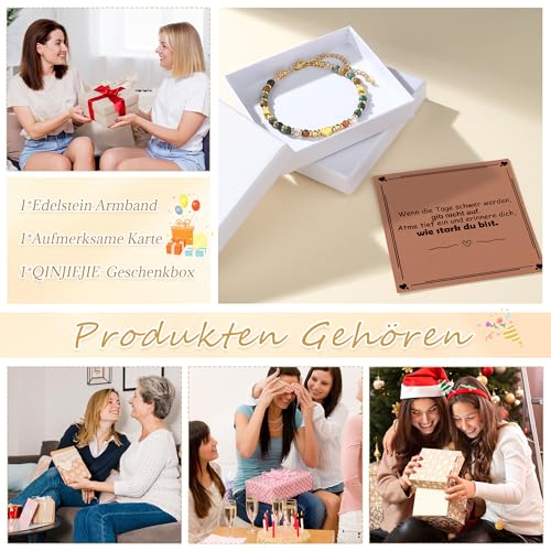 Detalle 2 de Natursteinarmband für Frauen – Spirituelles Mutmacher-Geschenk von QINJIEJIE