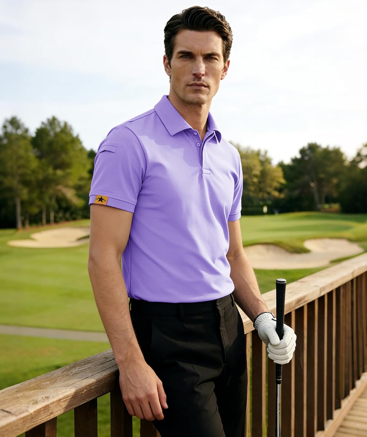 Detalle de JACKETOWN Polo Shirt Uomo Manica Corta: asciugatura rapida e traspirante, polo sportiva per golf e tennis