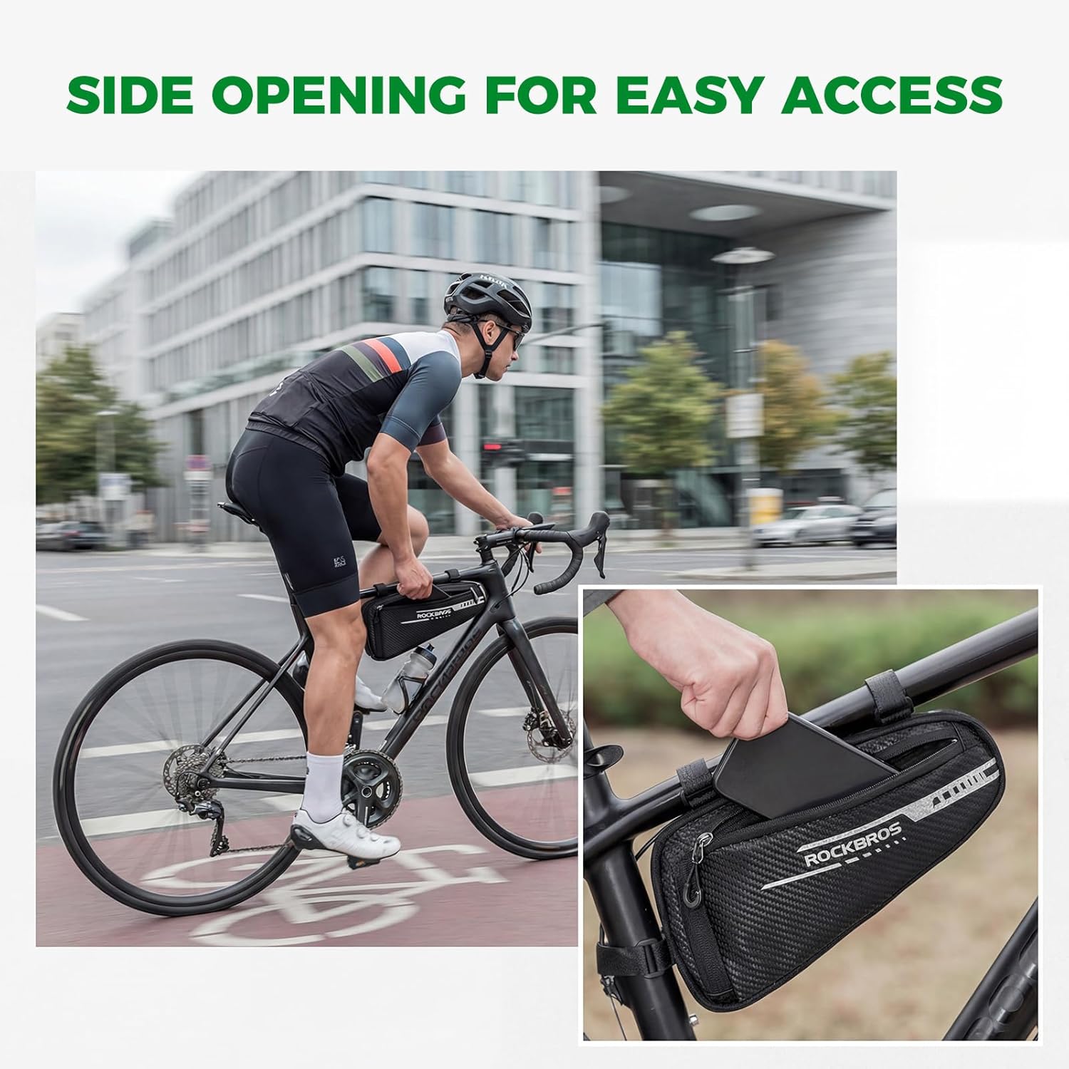 Thumbnail 2 de ROCKBROS sacoche de cadre vélo VTT BMX triangle réfléchissante 1,2 L