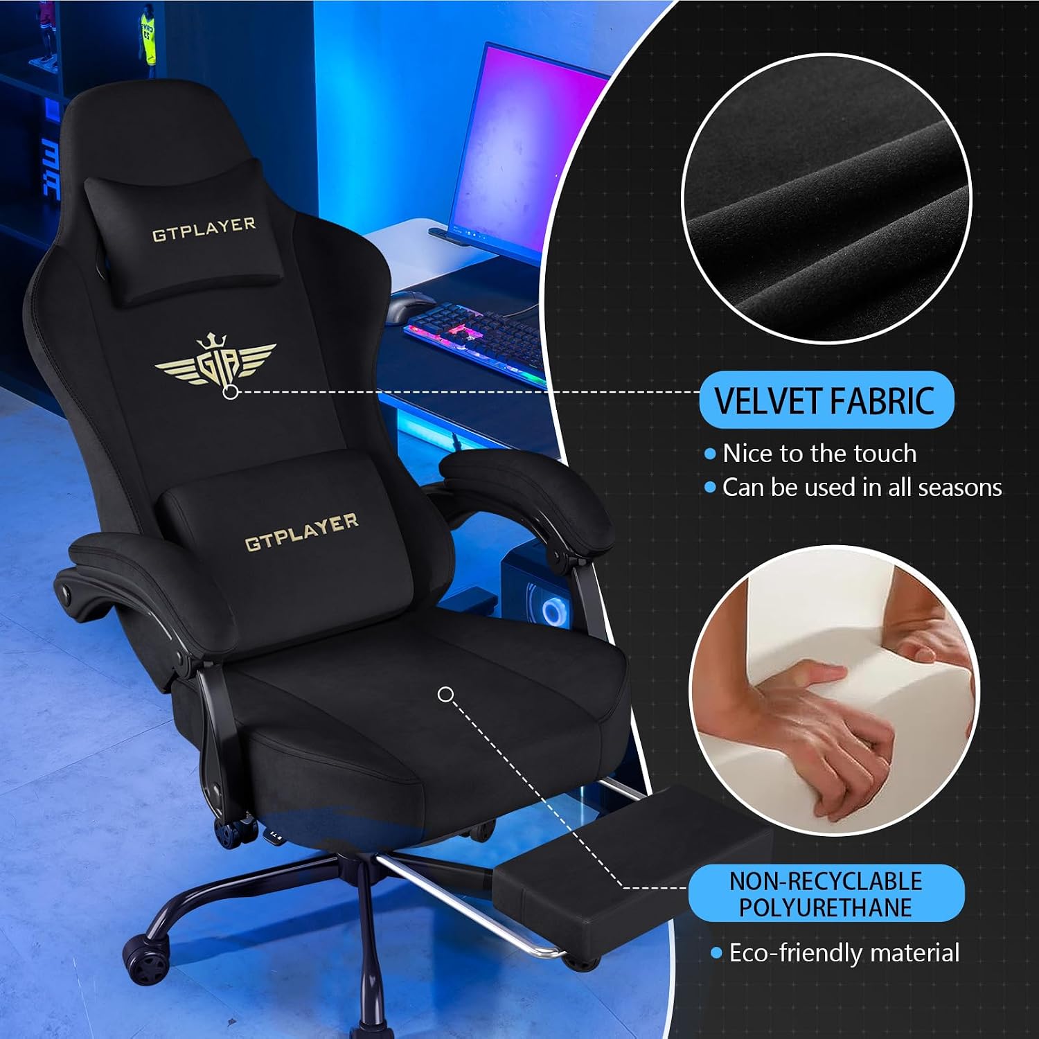 Detalle 2 de GTPLAYER Chaise de Gaming 160°