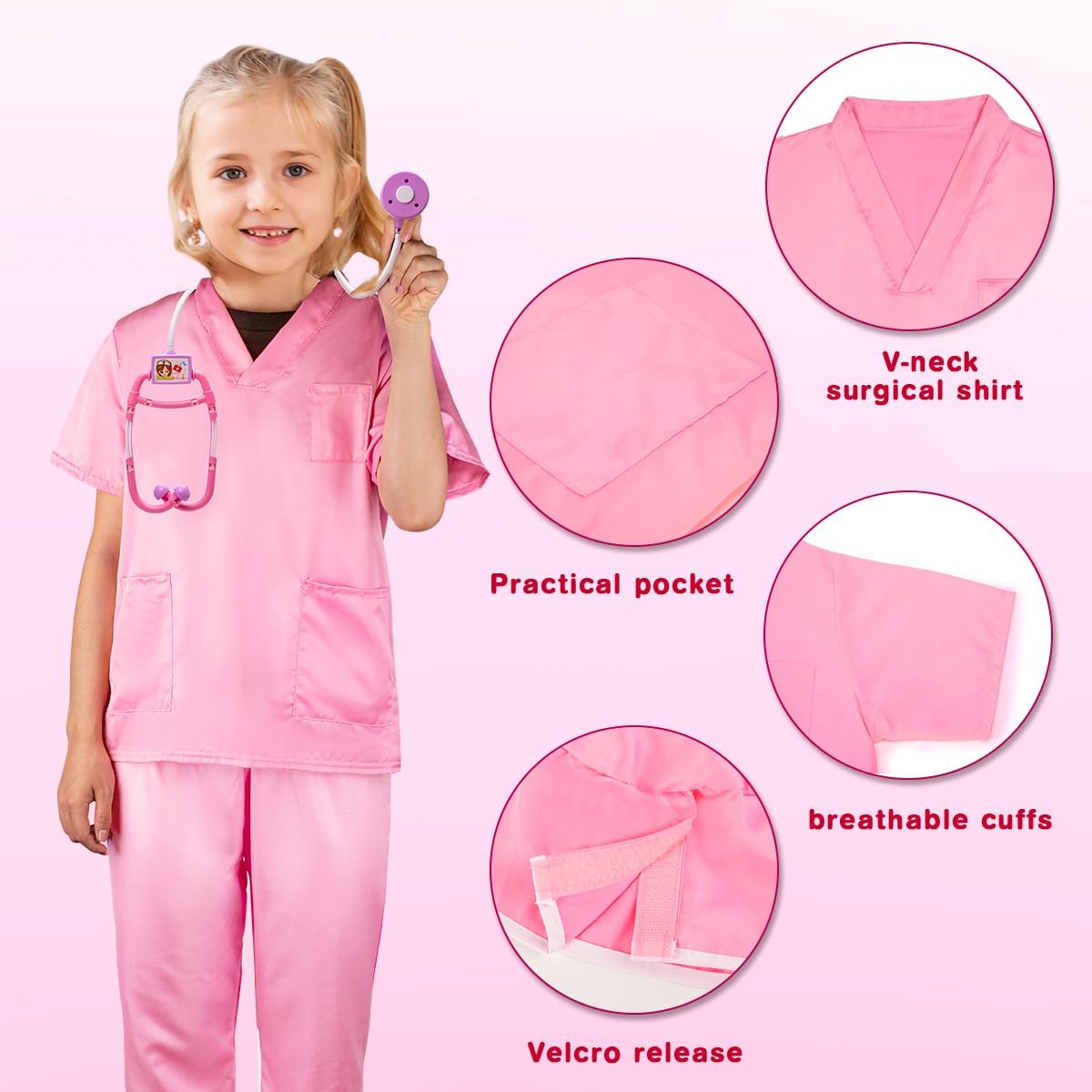 Detalle 2 de LOYO Kids Doctor Role Play Costume