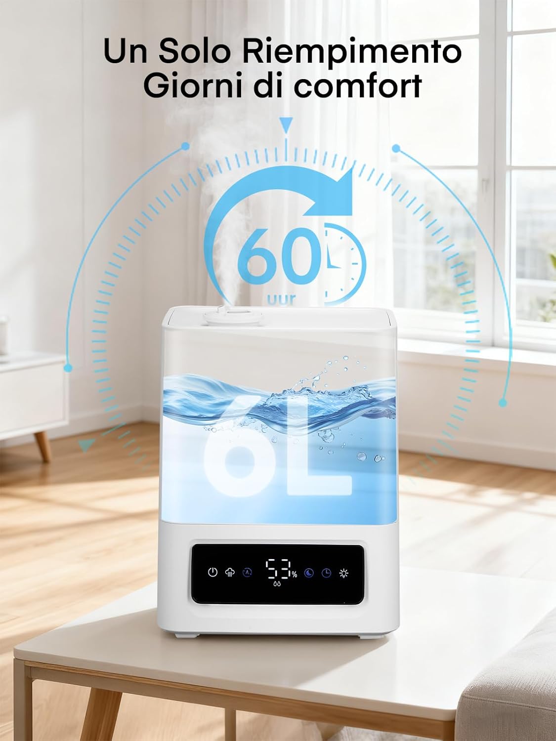Detalle de FOHERE Umidificatore Ambiente 6L 💧