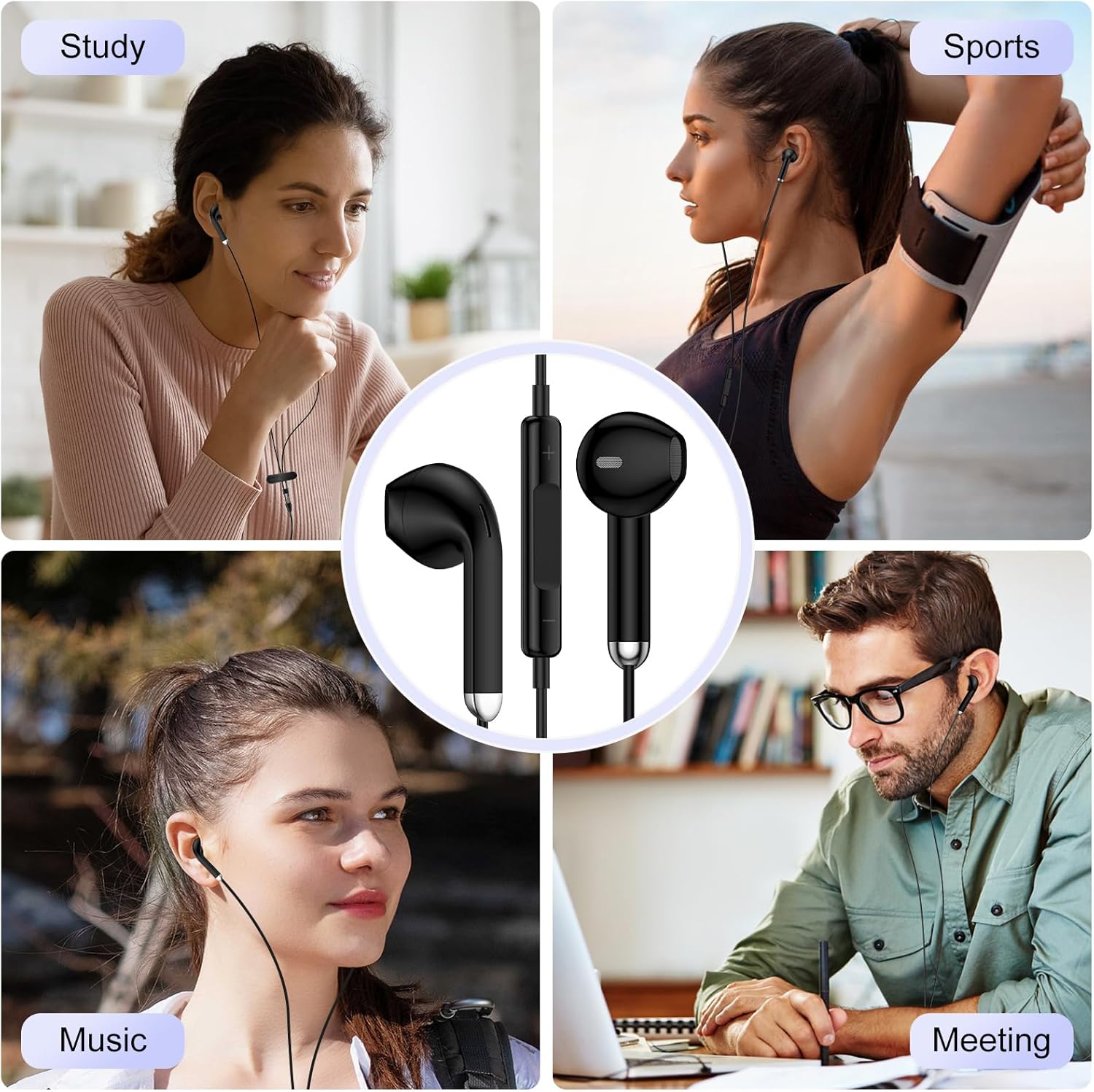 Thumbnail 5 de AILKIN USB-C Kopfhörer mit Kabel – In-Ear Headset mit Mikrofon, kompatibel mit Samsung Galaxy, iPhone und Google Pixel