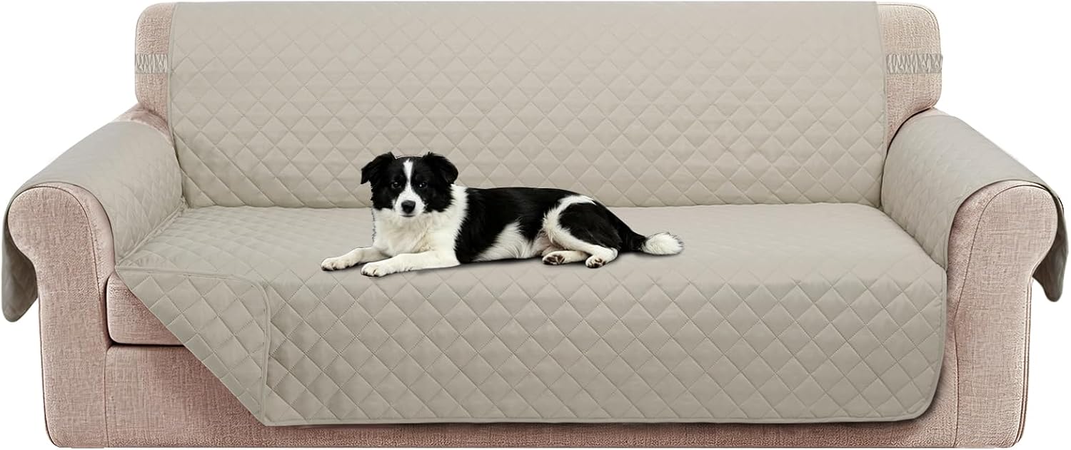 Detalle de Luxshare Home Reversible 4 Seater Sofa Cover 91 Inch Beige ๐