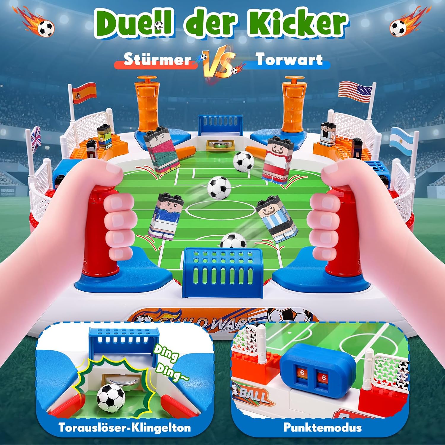 Detalle 2 de Tischkicker Kinder Spielzeug Fußball