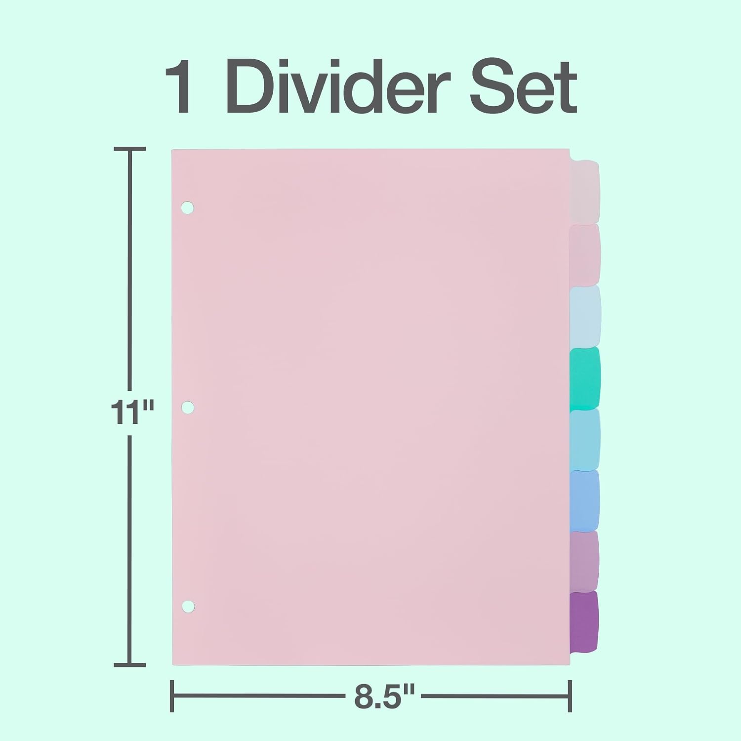Detalle 2 de Oxford 1019892 Plastic Binder Dividers, 8 Erasable Pastel Tabs, Letter Size