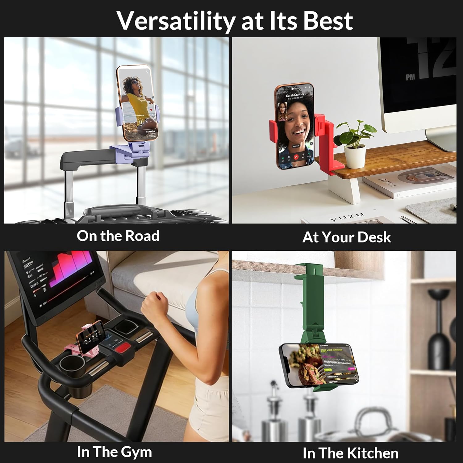 Thumbnail 2 de Perilogics Universal In-Flight Airplane Phone Holder Mount with Dual 360° Rotation