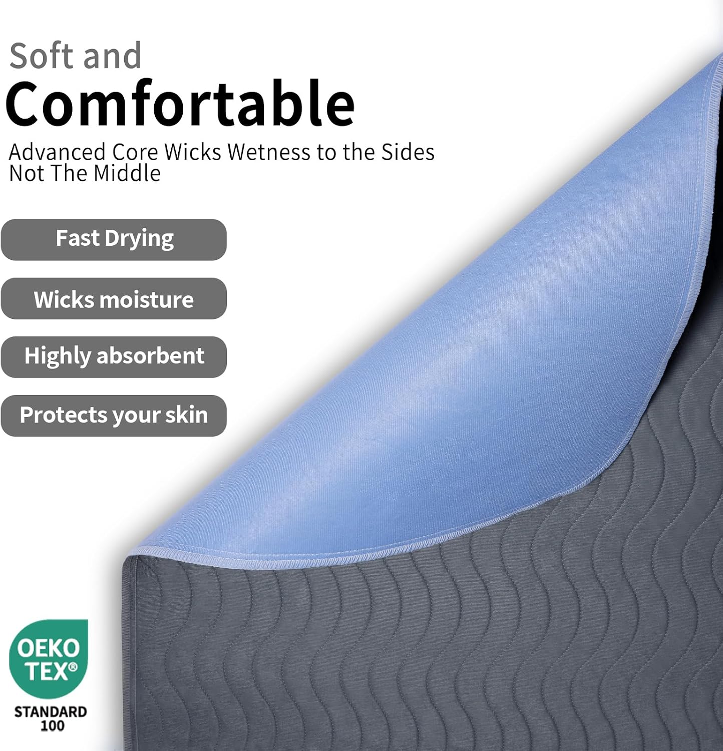 Thumbnail 1 de Accompagner Waterproof Washable Bed Pads (24"x24", Pack of 4) – Ultra-Absorbent Reusable Underpads