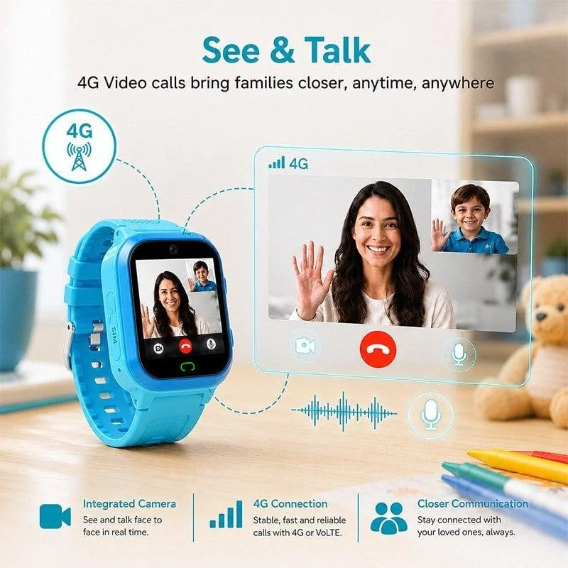 Detalle de Nilait Kids Watch Safe GPS Smartwatch Infantil 4G: videollamadas, SOS y control parental sin teléfono