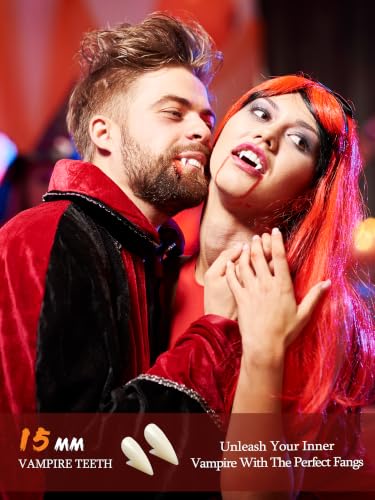 Thumbnail 5 de POCIONE Fake Vampire Fangs for Adults, 3 Pairs with Adhesive Beads