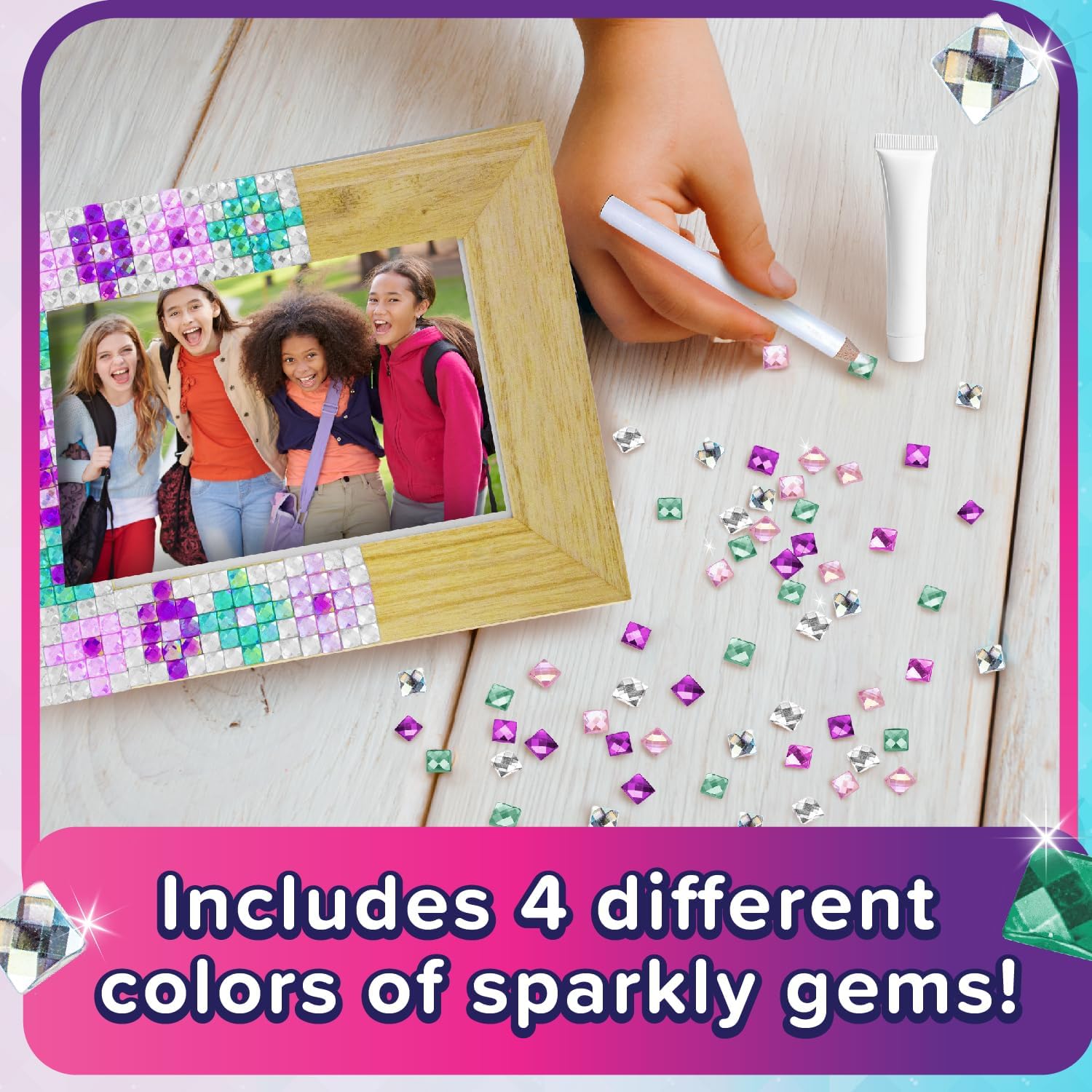 Thumbnail 2 de Purple Ladybug Kids Picture Frame Mosaic Kit