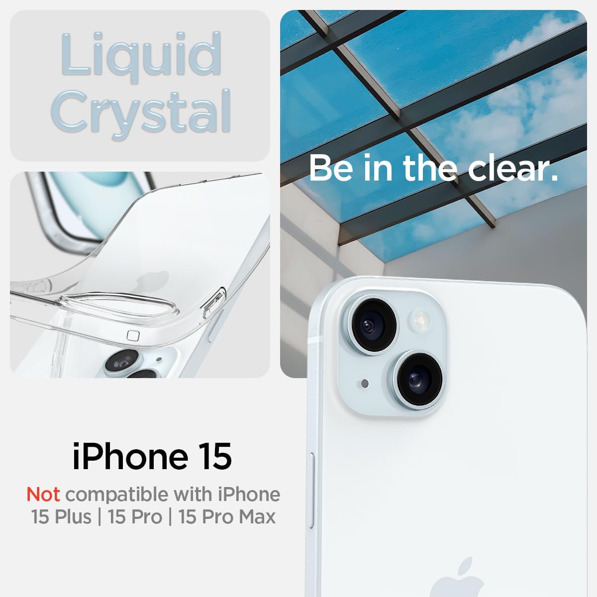 Detalle 2 de Spigen Liquid Crystal Coque iPhone 15 transparente