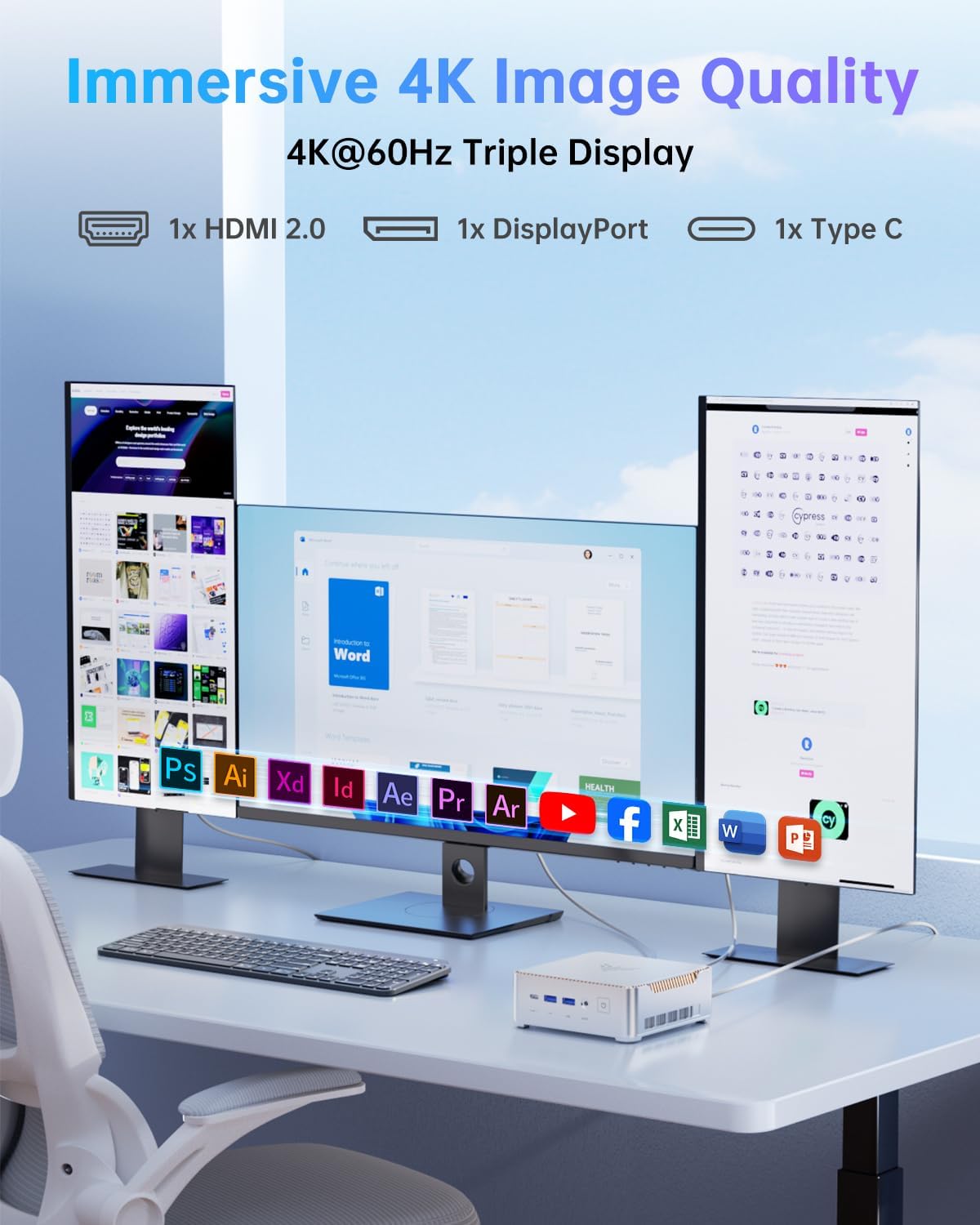 Thumbnail 4 de NiPoGi Pinova P2 Mini PC (Windows 11 Pro) with AMD Ryzen 3300U, 16GB RAM and 256GB SSD