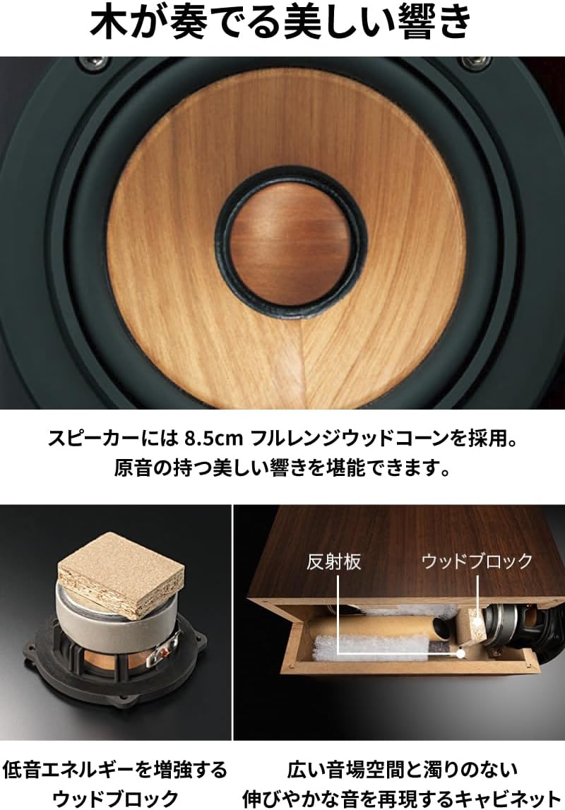 Detalle 2 de JVCケンウッド Victor EX-D6SET ミニコンポ ウッドコーン・専用オーディオボード付き