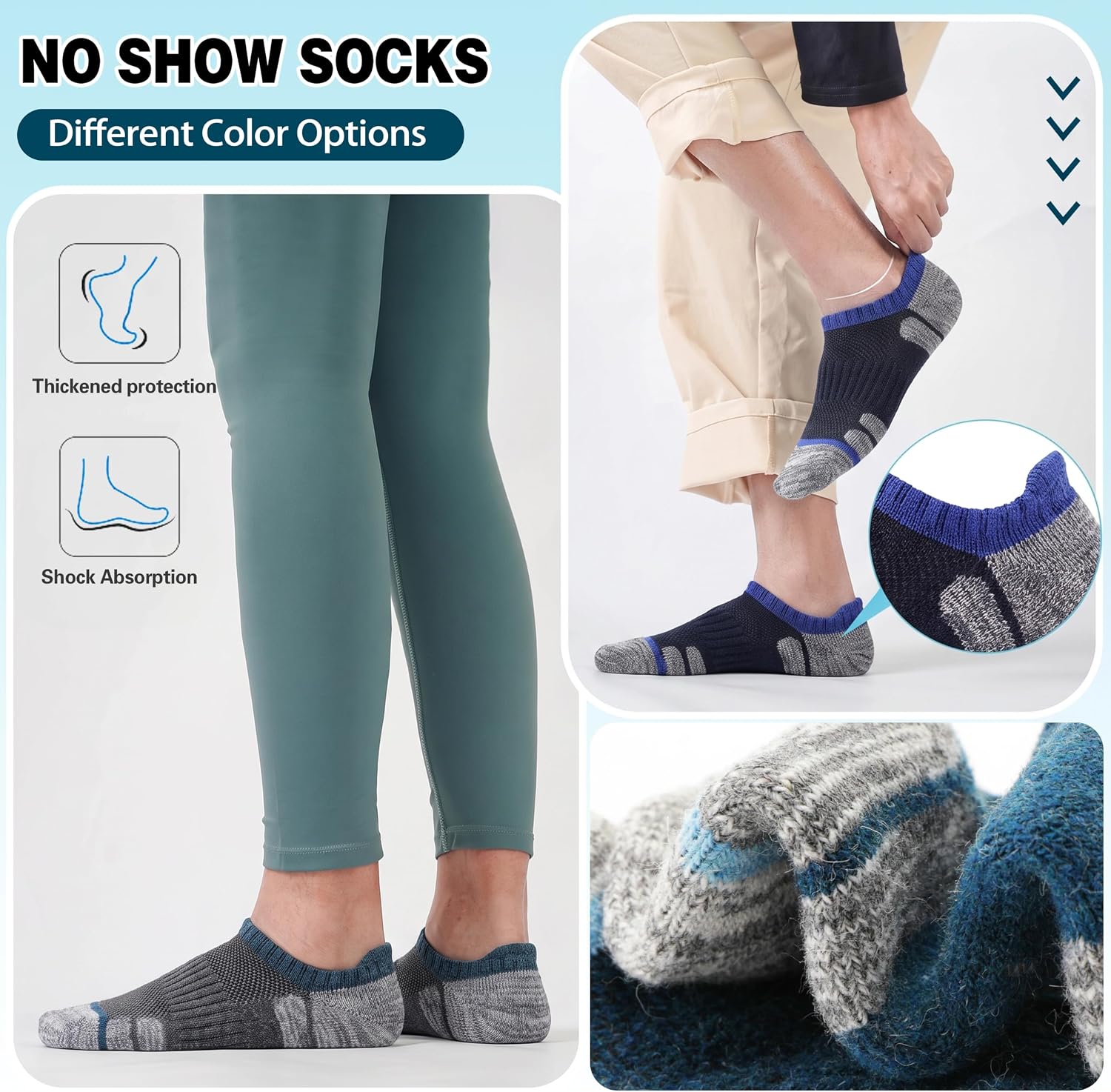 Detalle 2 de Merino Wool Running Socks, 6 Pairs