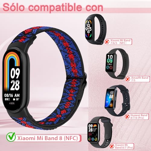 Detalle de BTTNG Correa Elástica de Nylon para Xiaomi Smart Band 8/9/10 – 2 uds.