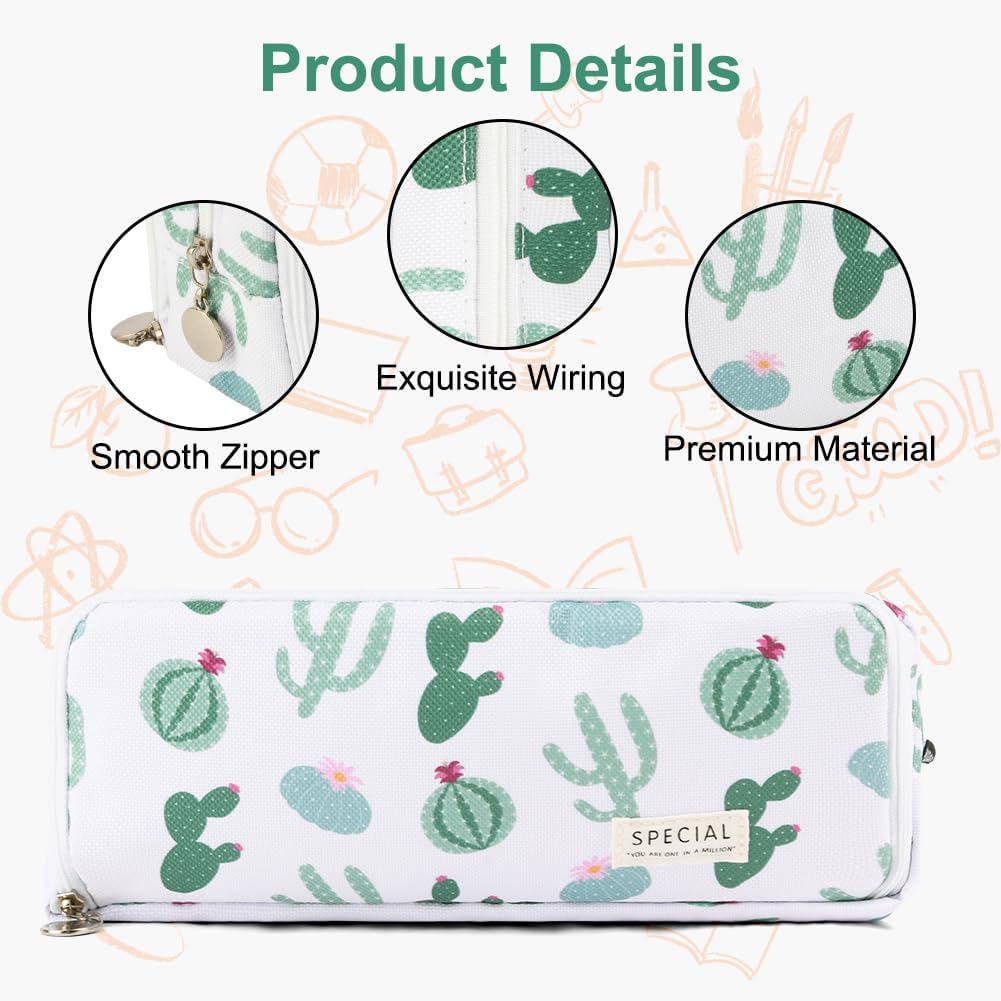 Detalle 2 de Large Capacity 3-Compartment Pencil Case (Oxford cloth) – OFFCUP pencil pouch