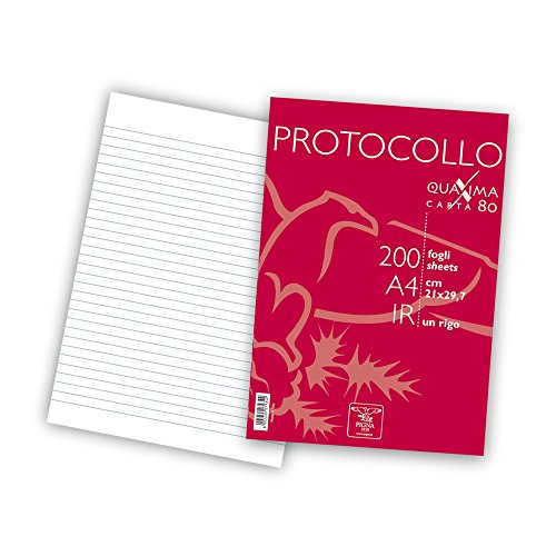 Detalle de Pigna 200 Fogli Protocollo A4 21x29,7 cm, 80 g/mq, 1R, righe