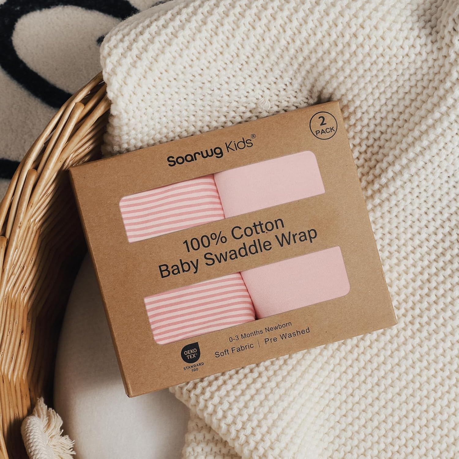 Thumbnail 6 de Baby Swaddle Blanket Wraps 2 Pack 0-3 Months