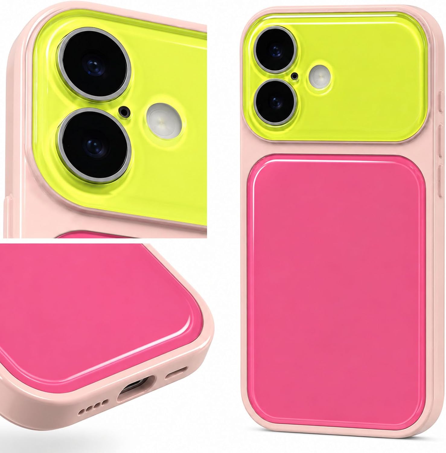 Thumbnail 2 de EKELYVIA iPhone 17 Case, Pink TPU with Contrast Colors and Raised Bezels