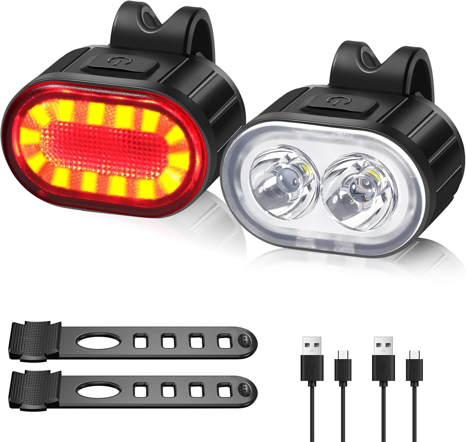 Detalle de Oderra Luces Bicicleta LED Delantera y Trasera 10/12h