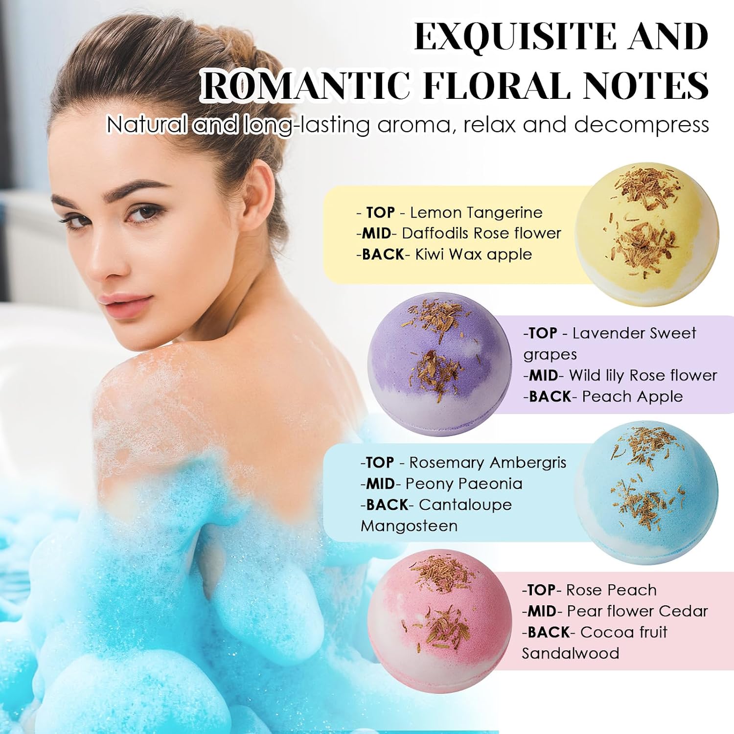 Detalle 1 de Lot de 4 boules de bain relaxantes 100 g