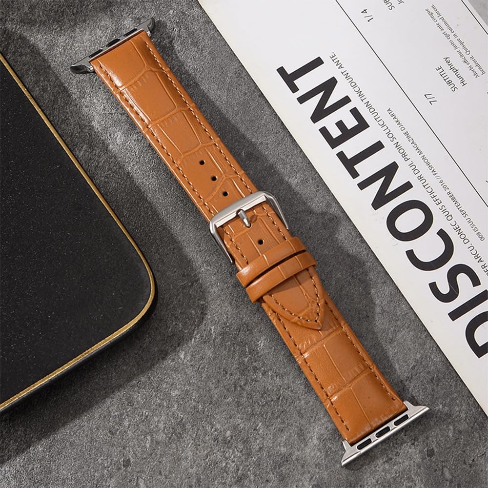 Thumbnail 5 de SZYXMY Leather Apple Watch Bands (49mm–38mm) Alligator-Embossed Leather Replacement Straps