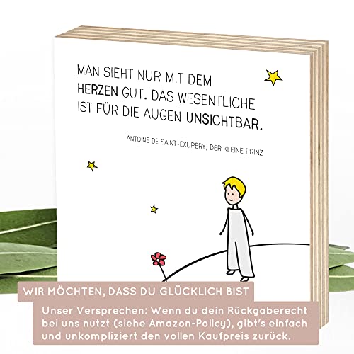 Thumbnail 8 de Wunderpixel Holzbild: 'Man sieht nur mit dem Herzen gut' – 15x15x2 cm aus Birkenholz