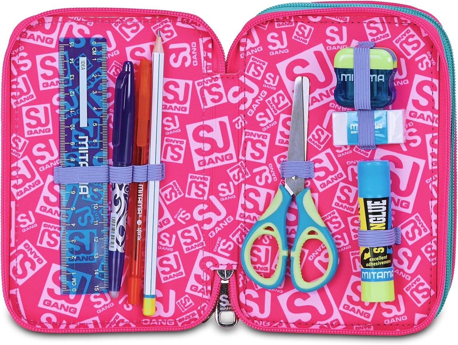 Thumbnail 2 de SJ GANG STYLE JAM GANG Trousse Scolaire 3 Zip – Rose, Triple Compartiment et Ensemble complet pour l’école primaire