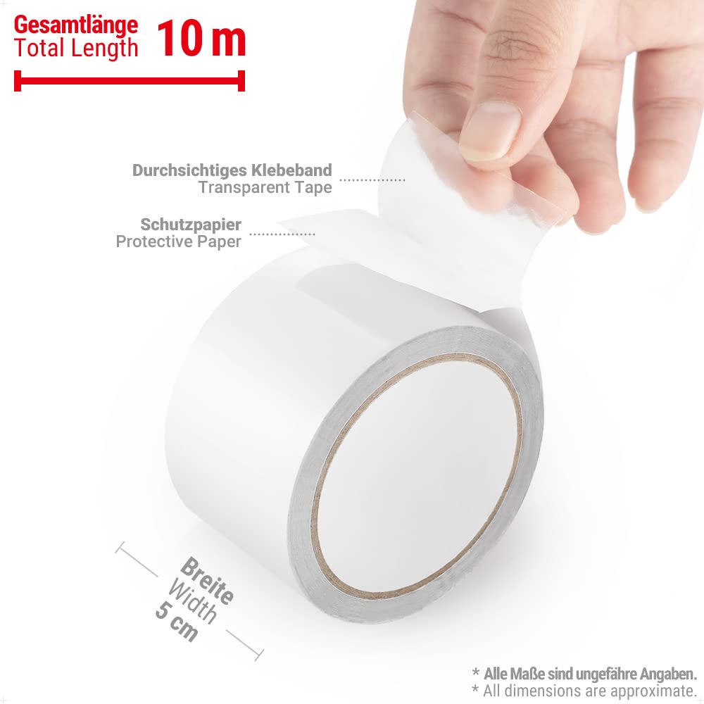 Thumbnail 4 de ecooe Nastro adesivo per tende 10M x 5CM: riparazioni impermeabili in PET per tessuti PVC