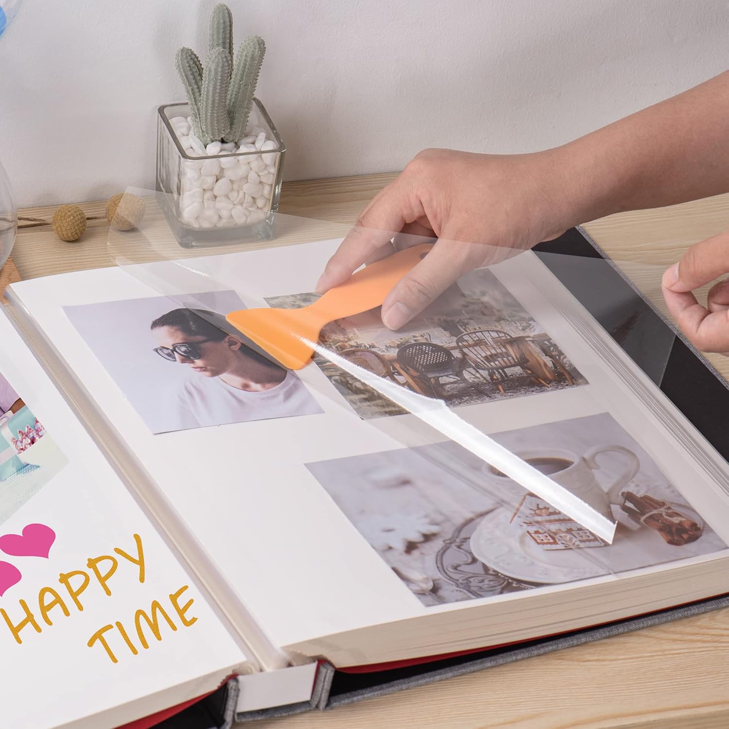 Detalle 2 de HoneyTolly XC-Gray Self-Adhesive Photo Album, Linen Cover, 40 Pages