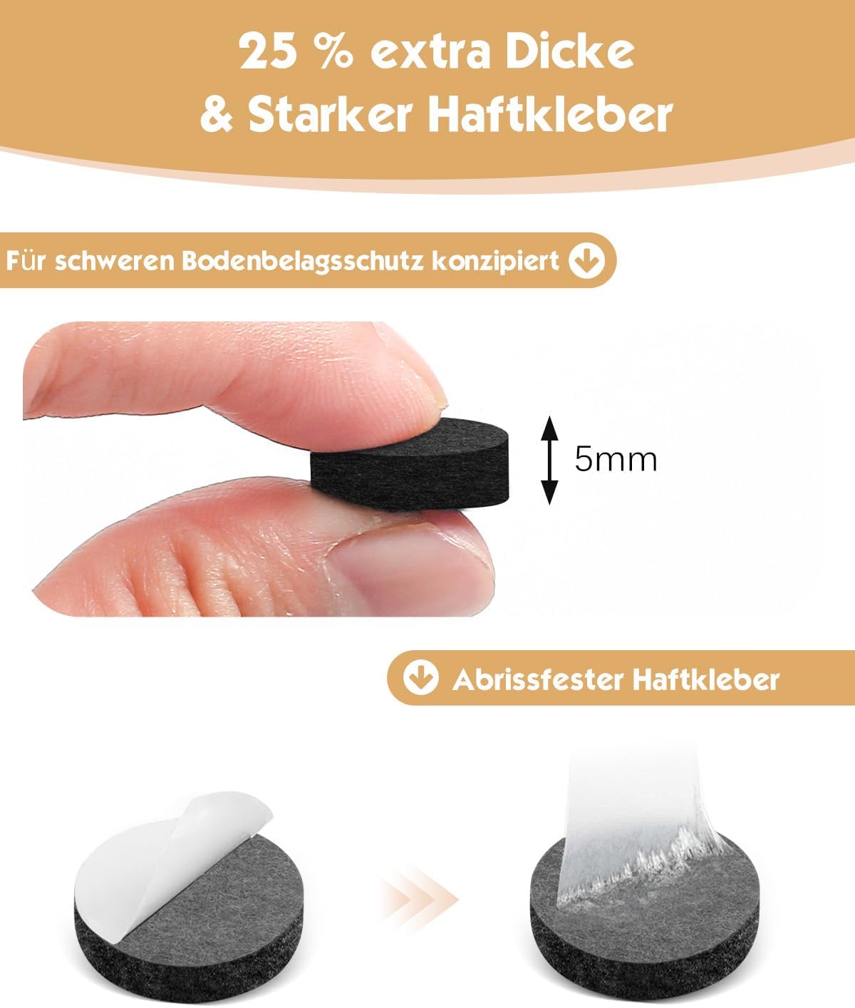 Thumbnail 3 de Filzgleiter 15 mm, 108 Stück für Bodenschutz