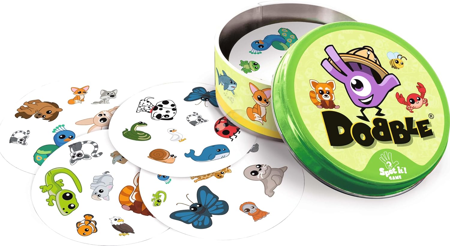 Detalle de Asmodee Dobble Animals card game 15 min