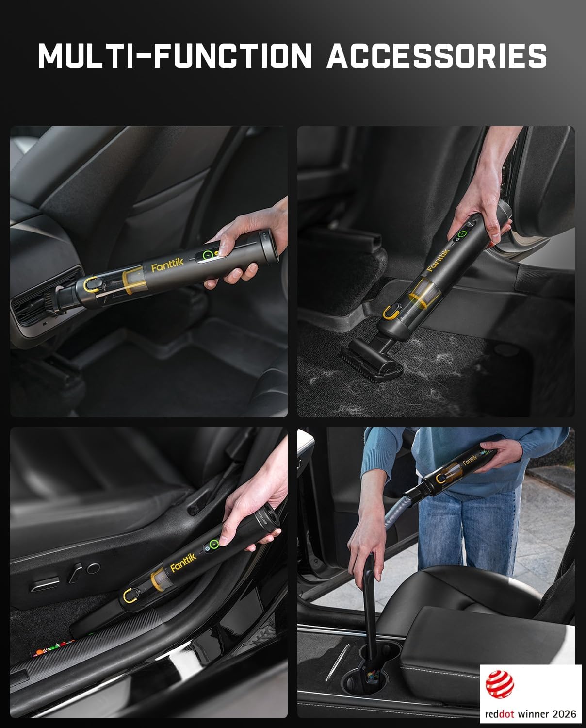Detalle 2 de Fanttik Slim V10 APEX car vacuum 19kPa 🧹