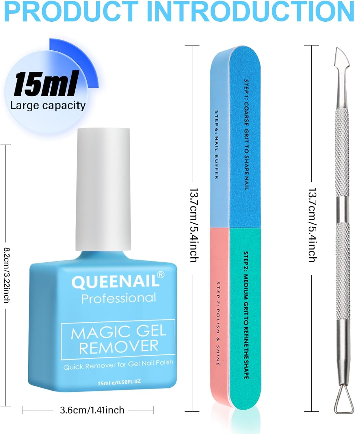 Detalle de 1 Pièces Dissolvant de Vernis à Ongles en Gel – Gel Nail Polish Remover Professionnel, Bleu