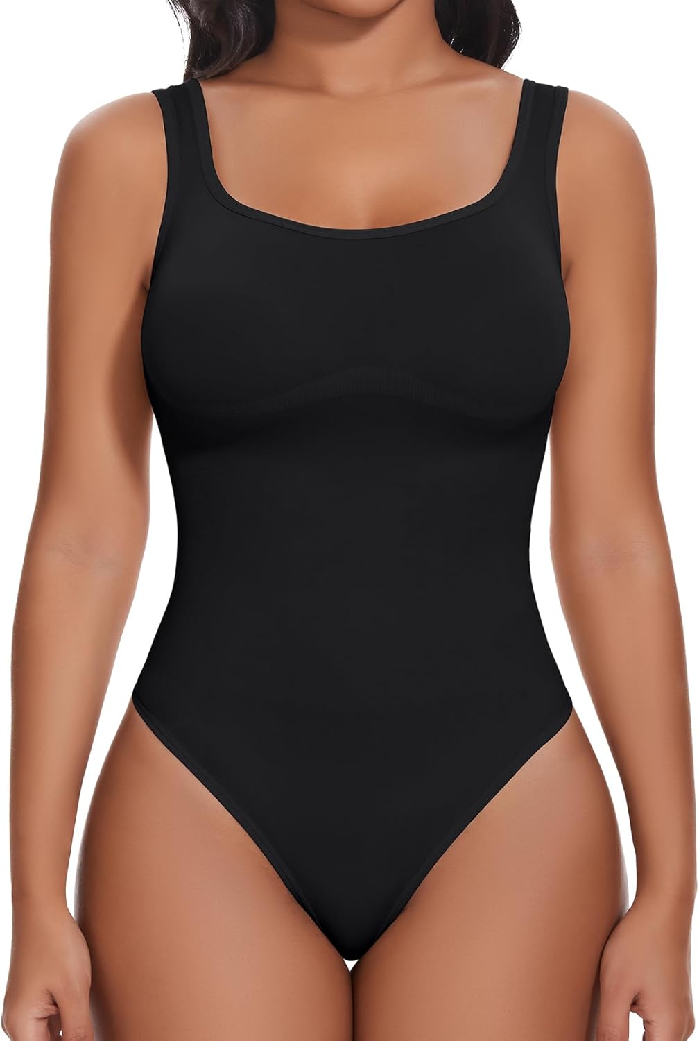 Detalle de Joyshaper Shapewear Damen Tank-Body mit Tanga – blickdichtes Bauchweg-Mieder, rückenfrei