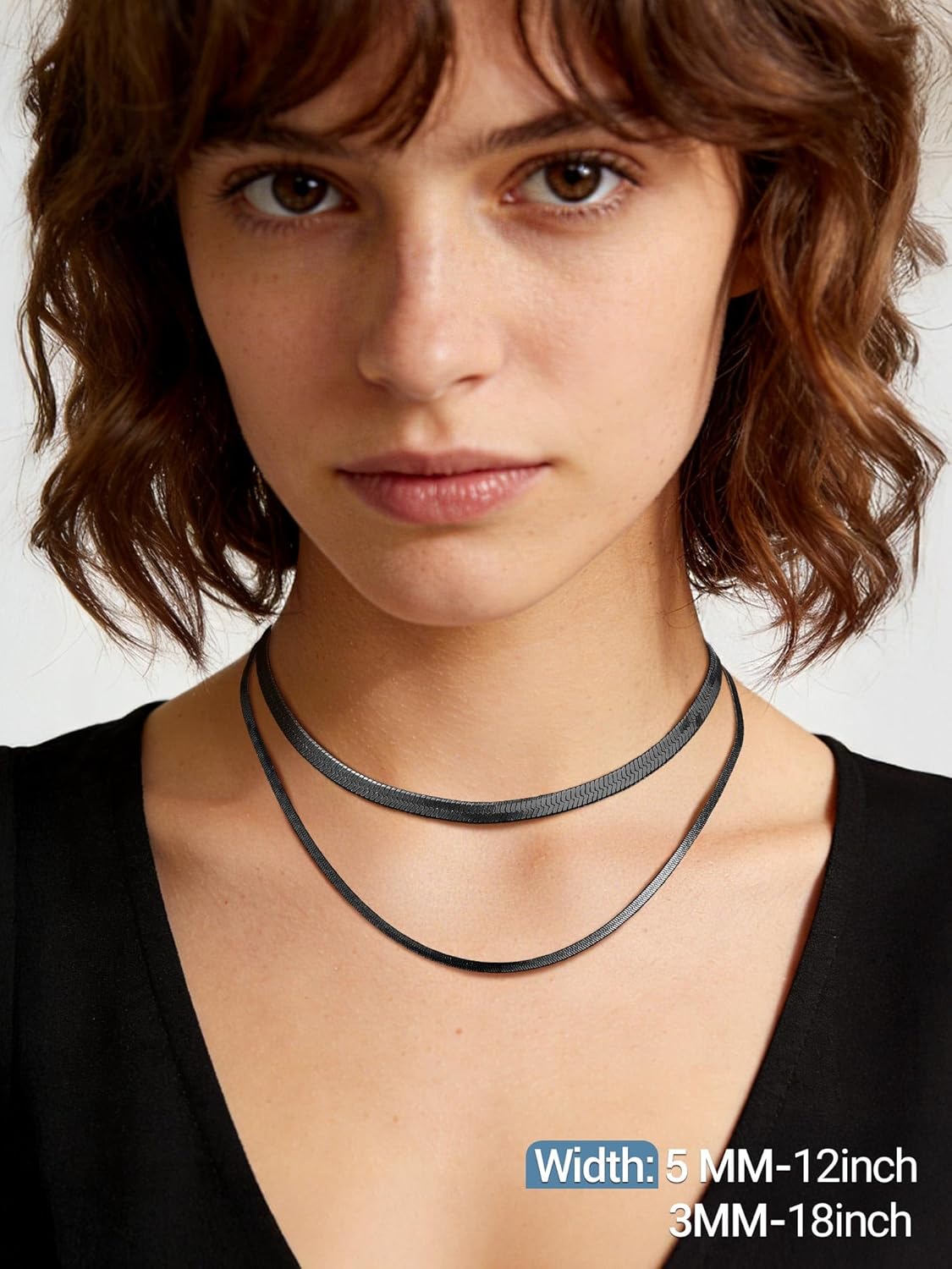 Thumbnail 1 de Collana PROSTEEL a serpente girocollo choker catena piatta 32/38/46 cm, placcatura tripla e acciaio 316L