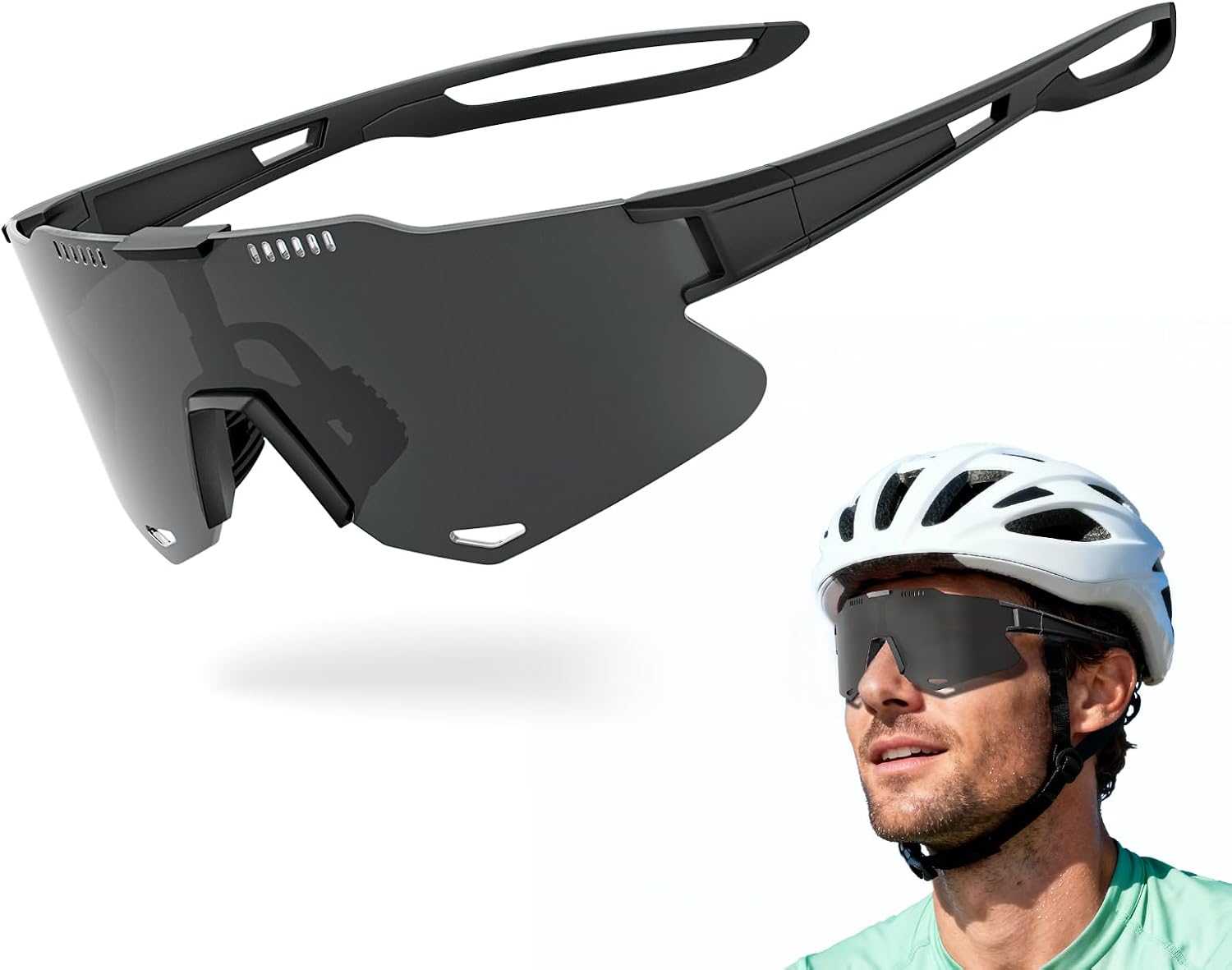Thumbnail 5 de Sportsonnenbrille Polarisierte Fahrradbrille – Ultraleicht, UV400-Schutz, verstellbare Nasenpads
