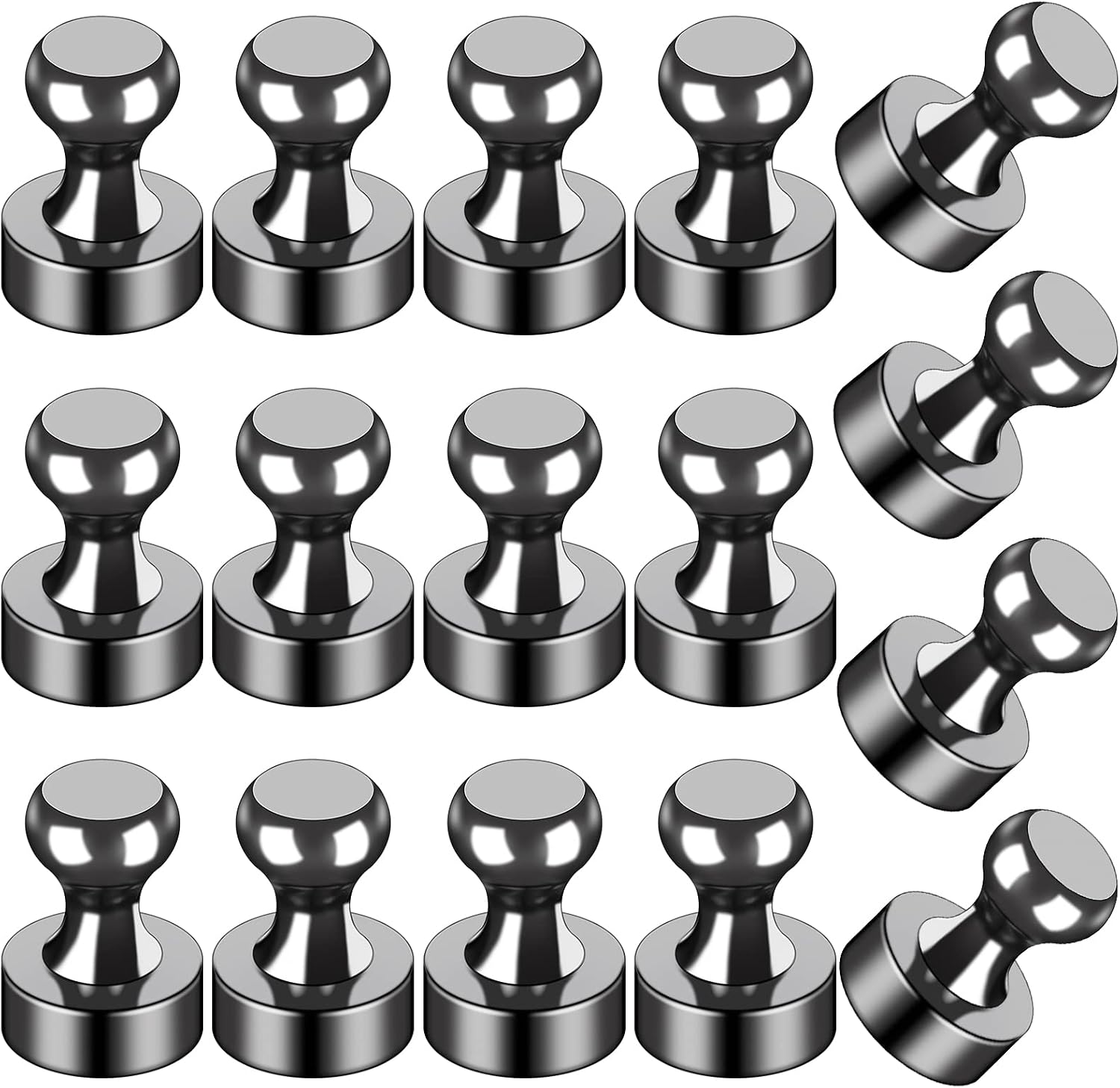 Detalle de LOVIMAG Fridge Magnets 16Pcs – Small, Strong Black Whiteboard Magnets for Classroom, Office, and Home