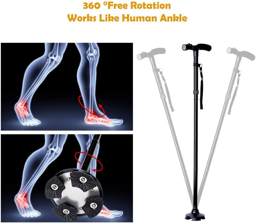 Detalle 2 de Folding Cane with LED Light, Adjustable Walking Stick 🚶