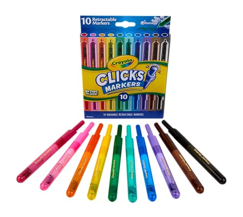 Thumbnail 4 de CRAYOLA Clicks Marker Pens 10 Pack: Retractable, Washable & Capless for School, Home and Travel