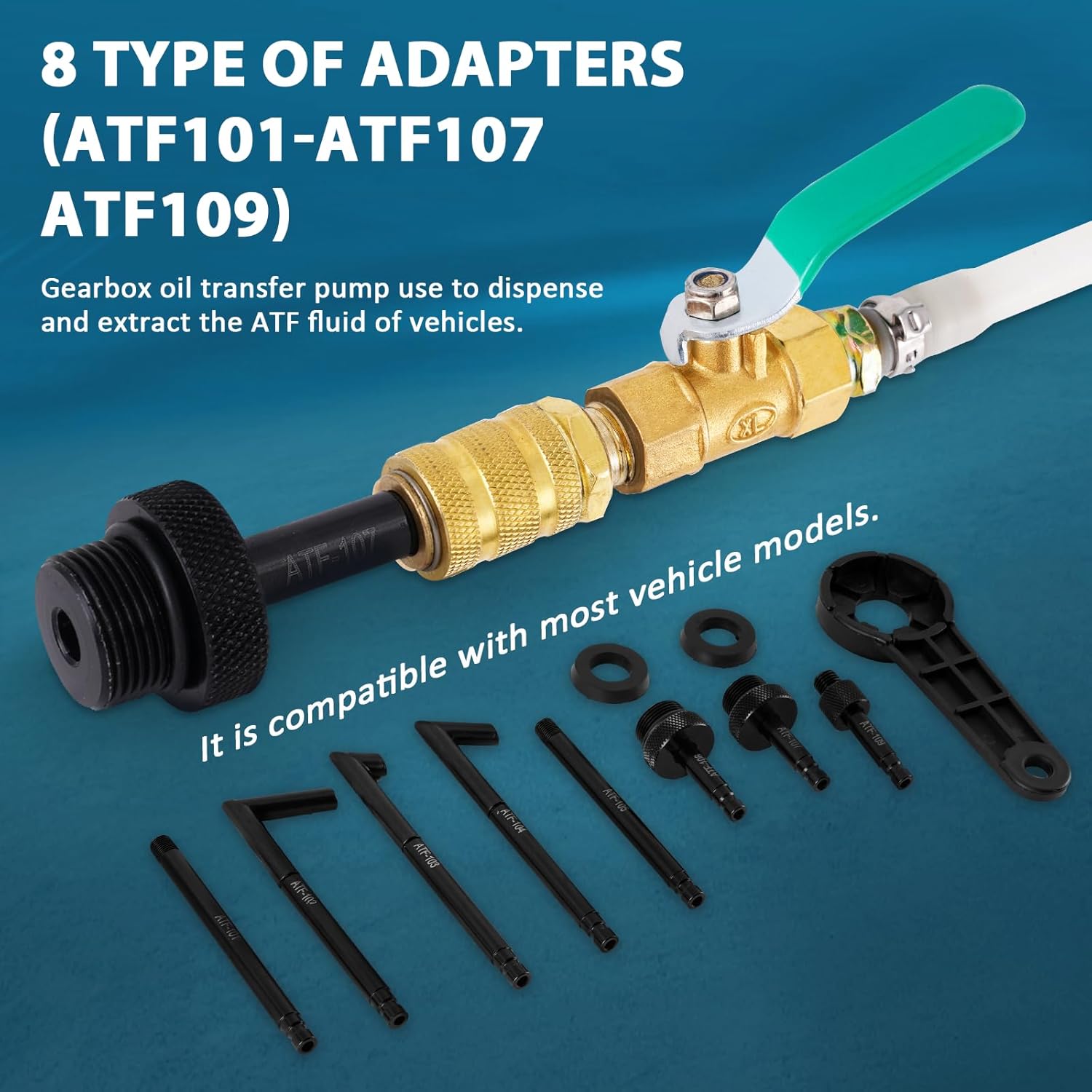 Detalle 2 de BAOSHISHAN 3L Gearbox Oil Filling Pump with 8 Adapters – Manual ATF Filler System